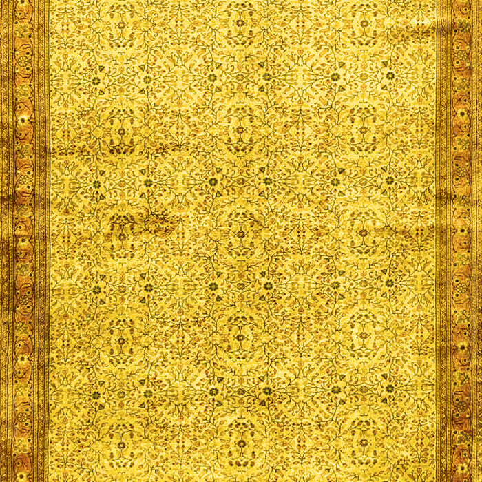 Machine Washable Oriental Yellow Traditional Rug, wshtr4642yw