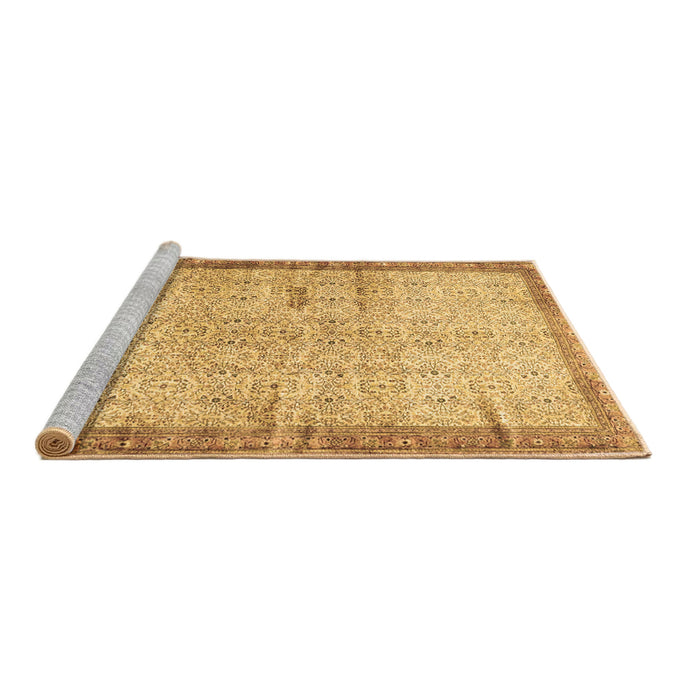 Sideview of Machine Washable Oriental Brown Traditional Rug, wshtr4642brn