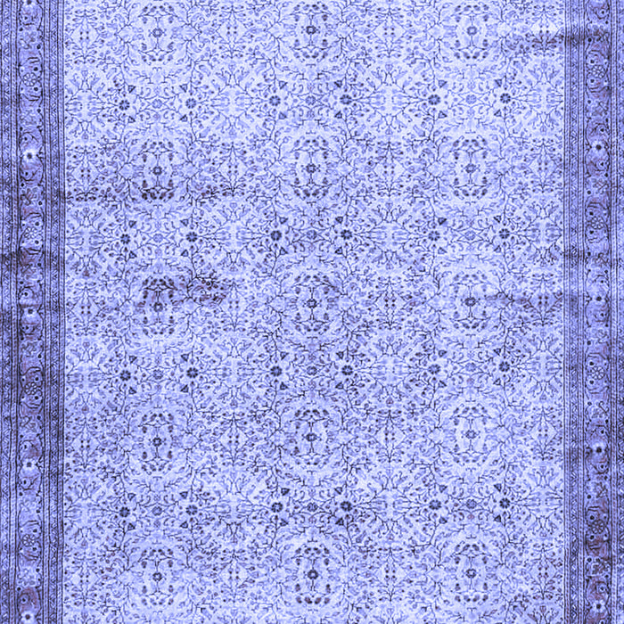 Machine Washable Oriental Blue Traditional Rug, wshtr4642blu