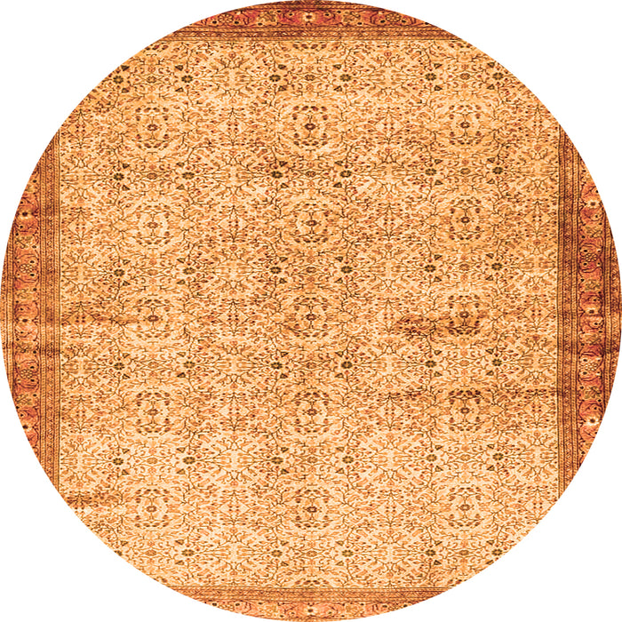 Square Oriental Orange Traditional Rug, tr4642org