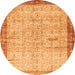 Square Oriental Orange Traditional Rug, tr4642org