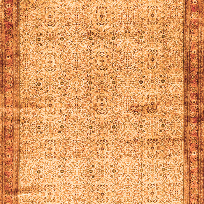 Serging Thickness of Machine Washable Oriental Orange Traditional Area Rugs, wshtr4642org