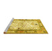 Sideview of Machine Washable Animal Yellow Traditional Rug, wshtr4643yw