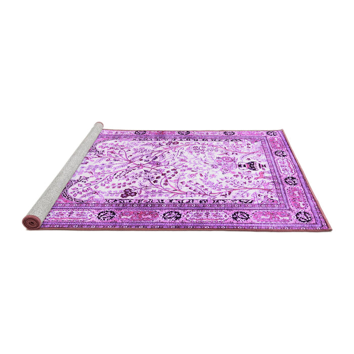 Sideview of Machine Washable Animal Purple Traditional Area Rugs, wshtr4643pur