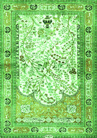 Animal Green Traditional Rug, tr4643grn