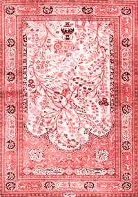 Animal Red Traditional Rug, tr4643red