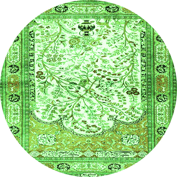 Square Animal Green Traditional Rug, tr4643grn