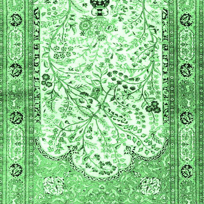 Machine Washable Animal Emerald Green Traditional Area Rugs, wshtr4643emgrn