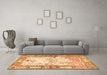 Machine Washable Animal Orange Traditional Area Rugs in a Living Room, wshtr4643org