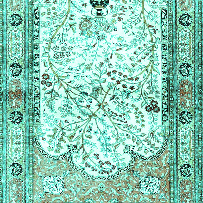 Machine Washable Animal Turquoise Traditional Area Rugs, wshtr4643turq
