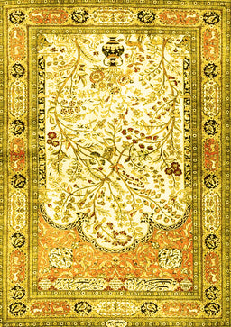 Animal Yellow Traditional Rug, tr4643yw