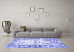 Machine Washable Animal Blue Traditional Rug in a Living Room, wshtr4643blu
