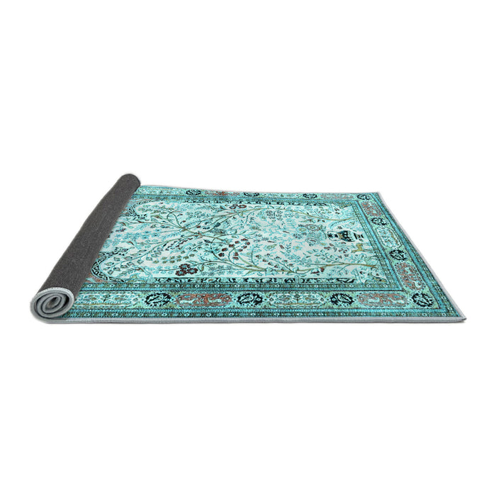 Sideview of Animal Light Blue Traditional Rug, tr4643lblu