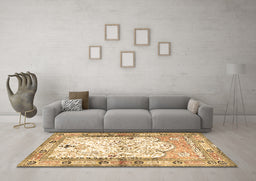 Machine Washable Animal Brown Traditional Rug in a Living Room,, wshtr4643brn