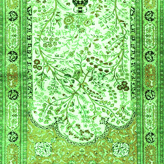 Serging Thickness of Machine Washable Animal Green Traditional Area Rugs, wshtr4643grn