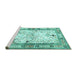 Sideview of Machine Washable Animal Turquoise Traditional Area Rugs, wshtr4643turq