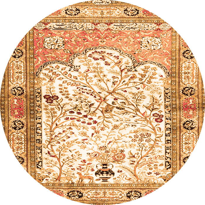 Machine Washable Animal Orange Traditional Area Rugs, wshtr4643org