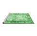 Sideview of Machine Washable Animal Emerald Green Traditional Area Rugs, wshtr4643emgrn