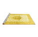 Sideview of Machine Washable Persian Yellow Traditional Rug, wshtr4644yw