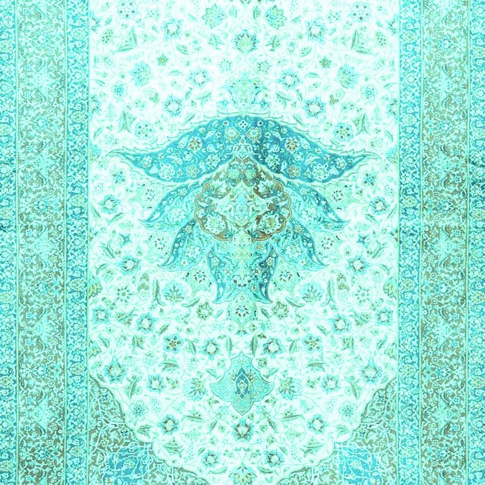 Machine Washable Persian Turquoise Traditional Area Rugs, wshtr4644turq