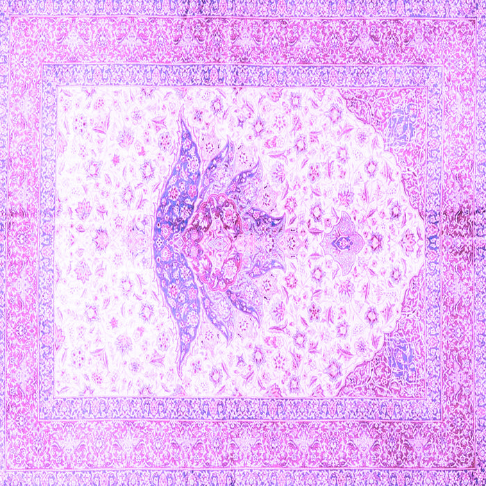 Square Machine Washable Persian Purple Traditional Area Rugs, wshtr4644pur