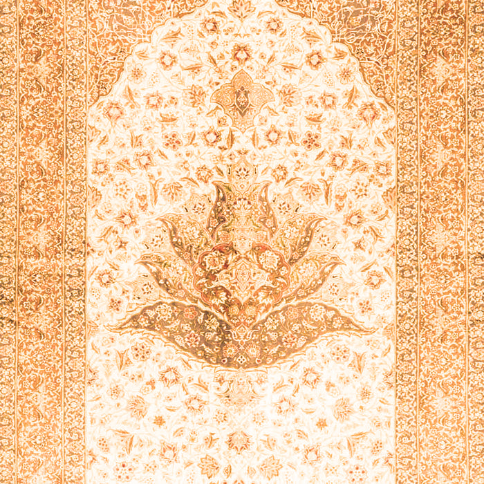 Serging Thickness of Machine Washable Persian Orange Traditional Area Rugs, wshtr4644org