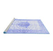 Sideview of Machine Washable Persian Blue Traditional Rug, wshtr4644blu