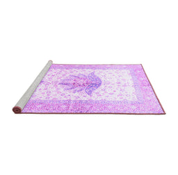 Sideview of Machine Washable Persian Purple Traditional Area Rugs, wshtr4644pur