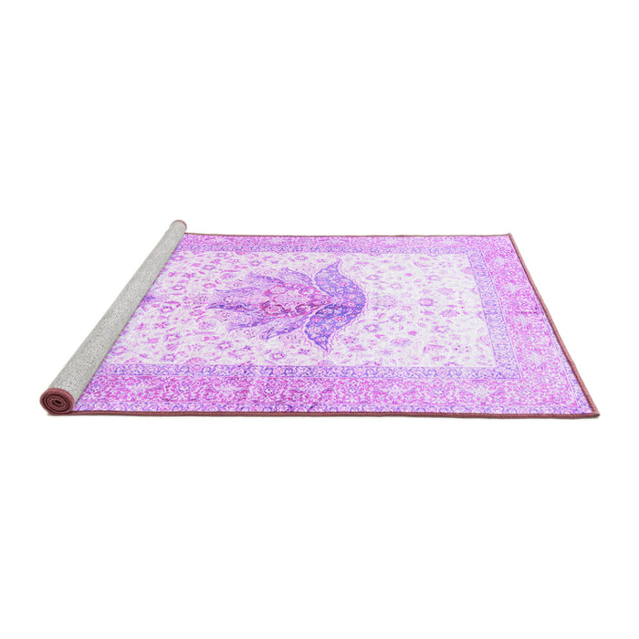 Sideview of Machine Washable Persian Purple Traditional Area Rugs, wshtr4644pur