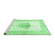 Sideview of Machine Washable Persian Emerald Green Traditional Area Rugs, wshtr4644emgrn