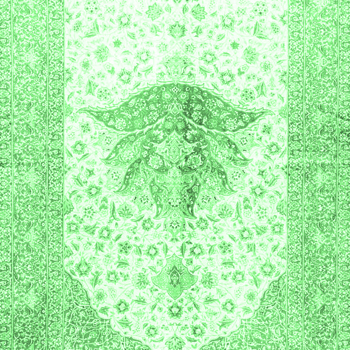 Machine Washable Persian Emerald Green Traditional Area Rugs, wshtr4644emgrn