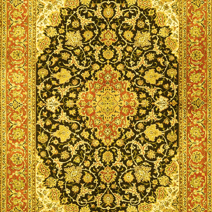 Medallion Yellow Traditional Rug, tr4645yw