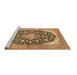 Sideview of Machine Washable Medallion Brown Traditional Rug, wshtr4645brn