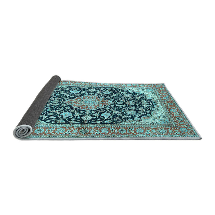 Sideview of Medallion Light Blue Traditional Rug, tr4645lblu