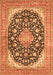 Serging Thickness of Machine Washable Medallion Orange Traditional Area Rugs, wshtr4645org