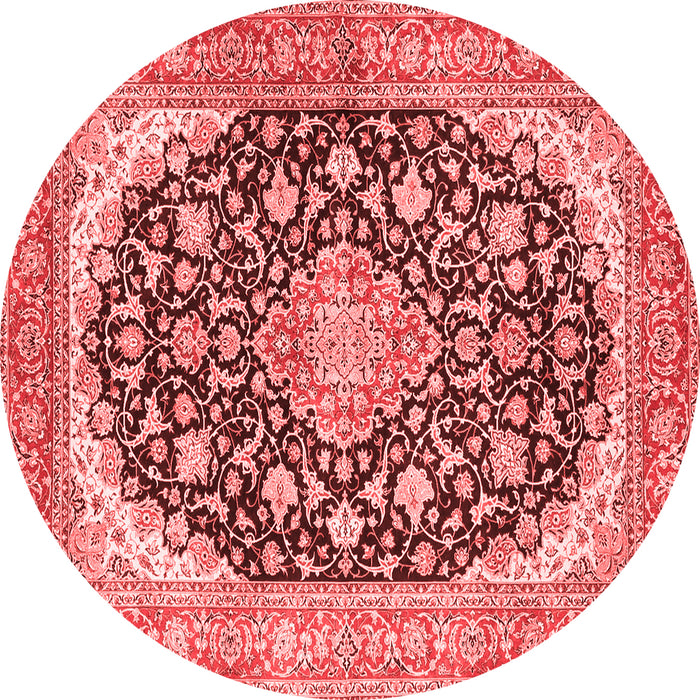 Machine Washable Medallion Red Traditional Rug, wshtr4645red