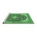 Sideview of Machine Washable Medallion Emerald Green Traditional Area Rugs, wshtr4645emgrn