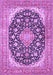 Machine Washable Medallion Purple Traditional Area Rugs, wshtr4645pur