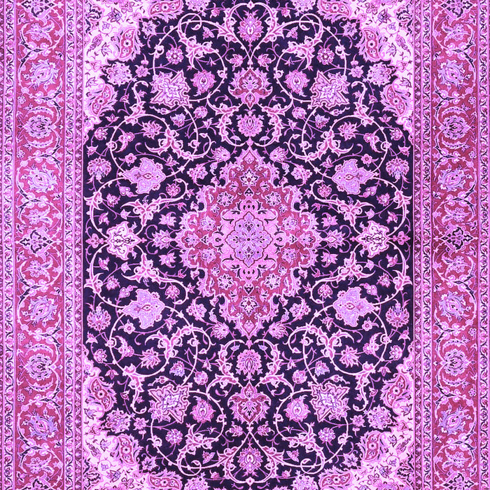 Machine Washable Medallion Purple Traditional Area Rugs, wshtr4645pur