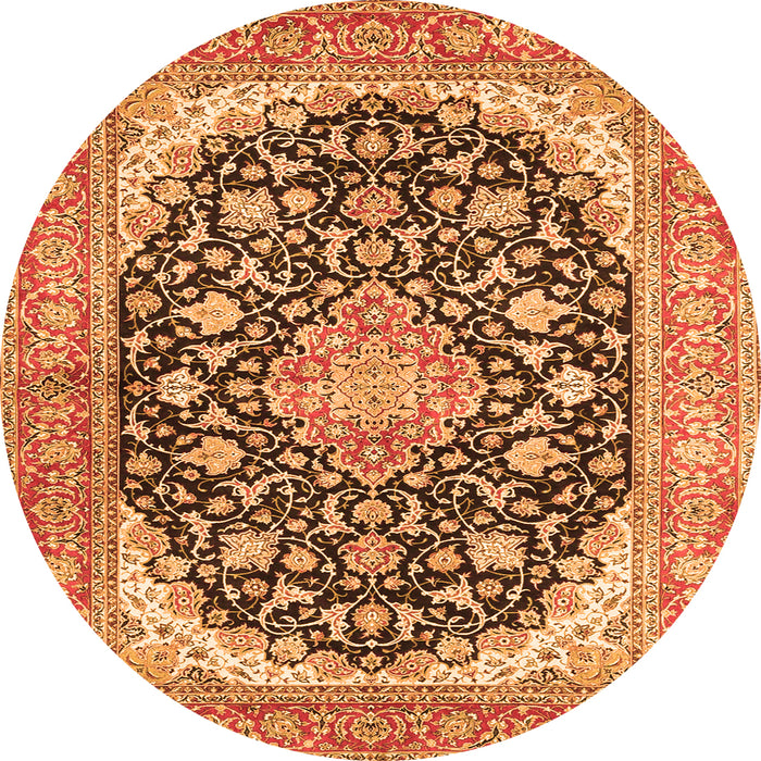 Machine Washable Medallion Orange Traditional Area Rugs, wshtr4645org