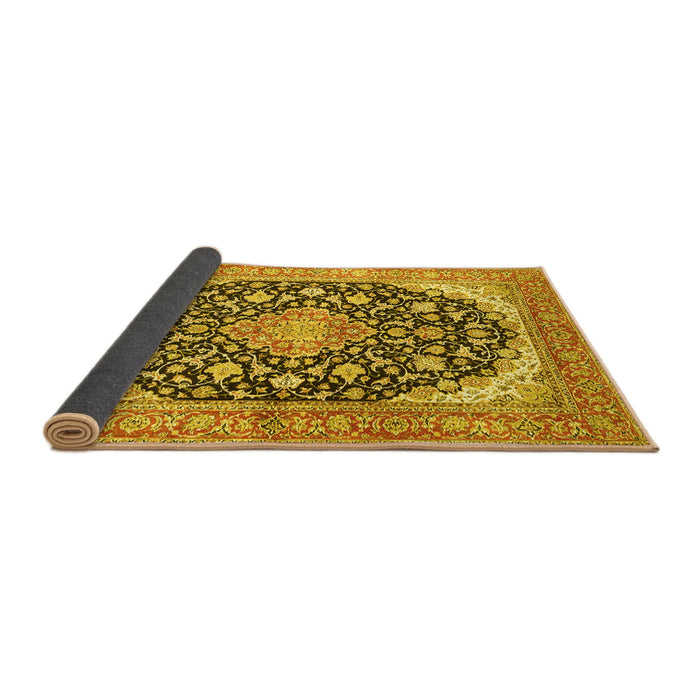 Sideview of Medallion Yellow Traditional Rug, tr4645yw