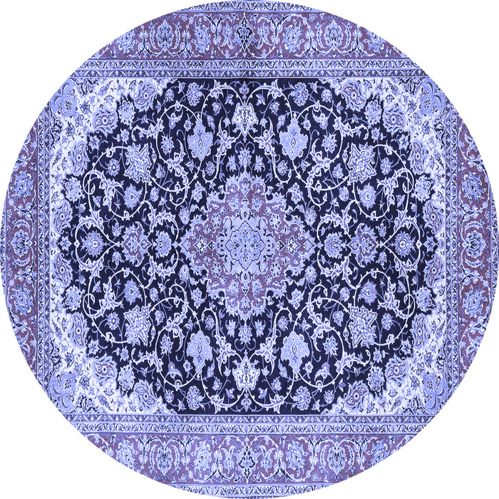 Round Medallion Blue Traditional Rug, tr4645blu