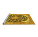 Sideview of Machine Washable Medallion Yellow Traditional Rug, wshtr4645yw