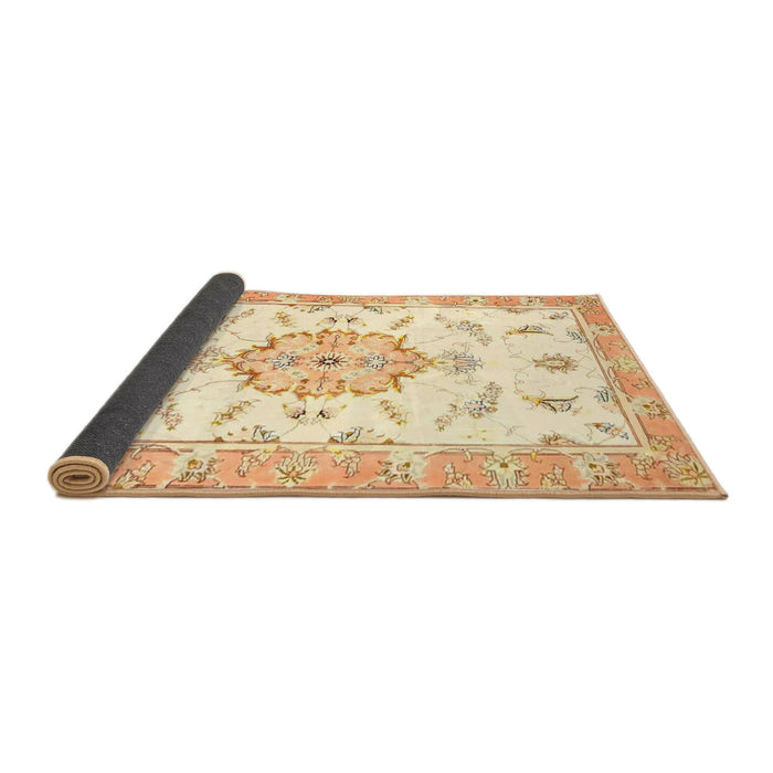 Sideview of Traditional Golden Blonde Gold Medallion Rug, tr4646