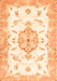 Serging Thickness of Machine Washable Medallion Orange Traditional Area Rugs, wshtr4646org