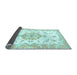 Sideview of Medallion Light Blue Traditional Rug, tr4646lblu