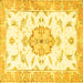 Square Medallion Yellow Traditional Rug, tr4646yw