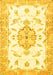 Machine Washable Medallion Yellow Traditional Rug, wshtr4646yw