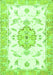 Serging Thickness of Machine Washable Medallion Green Traditional Area Rugs, wshtr4646grn