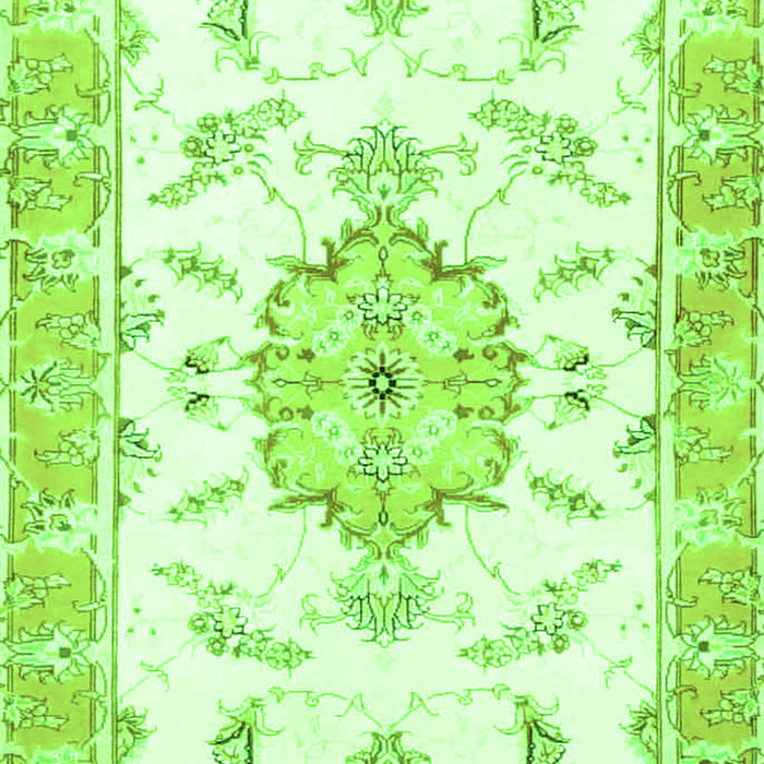 Serging Thickness of Machine Washable Medallion Green Traditional Area Rugs, wshtr4646grn